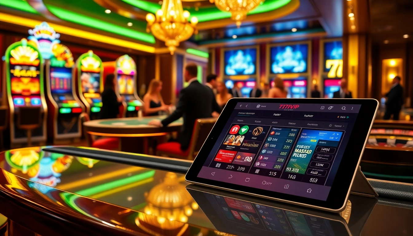 Engage in exciting gaming at https://777vipst.com/ with vibrant slot machines, poker tables, and roulette wheels.