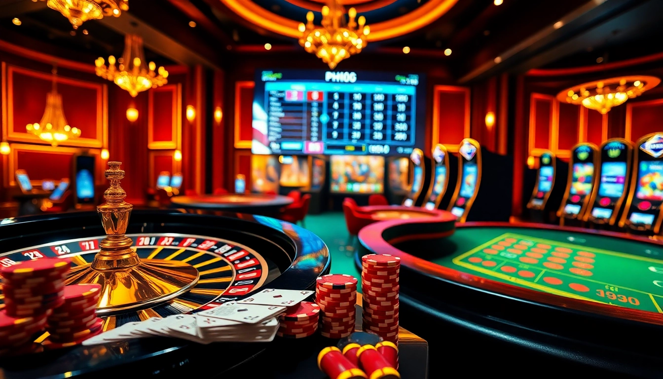 Playing at ph33.info, vibrant chips and roulette wheel highlight the casino experience.