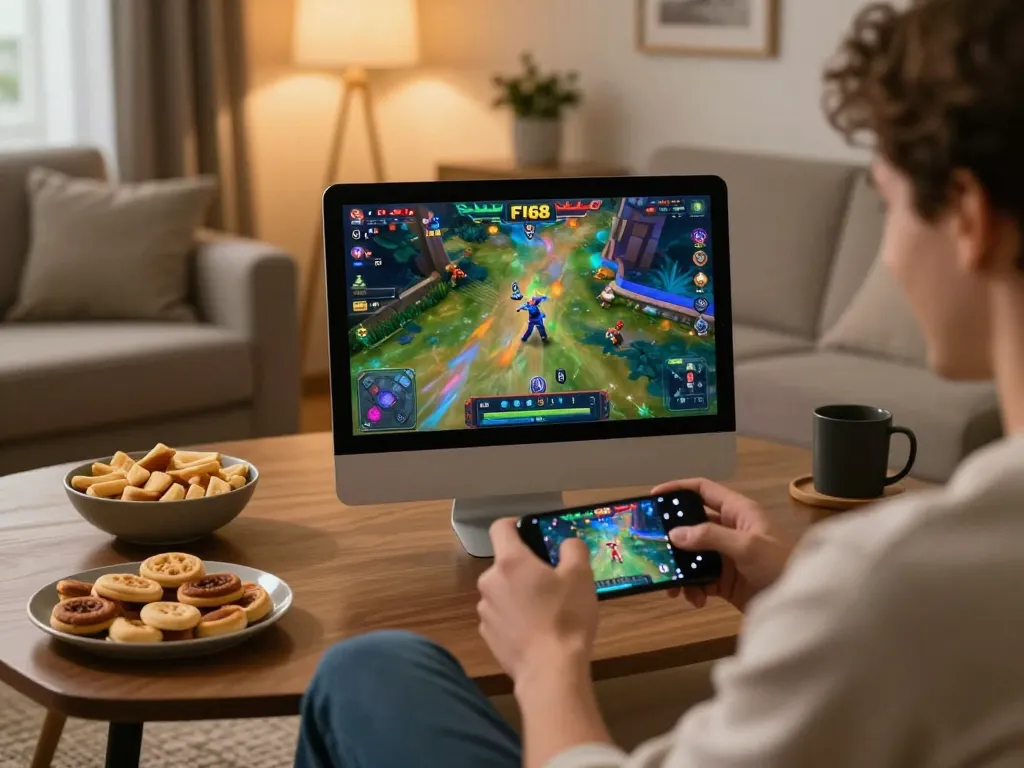 Experience thrilling gameplay with link f168 on mobile, in a cozy home atmosphere, surrounded by friends.