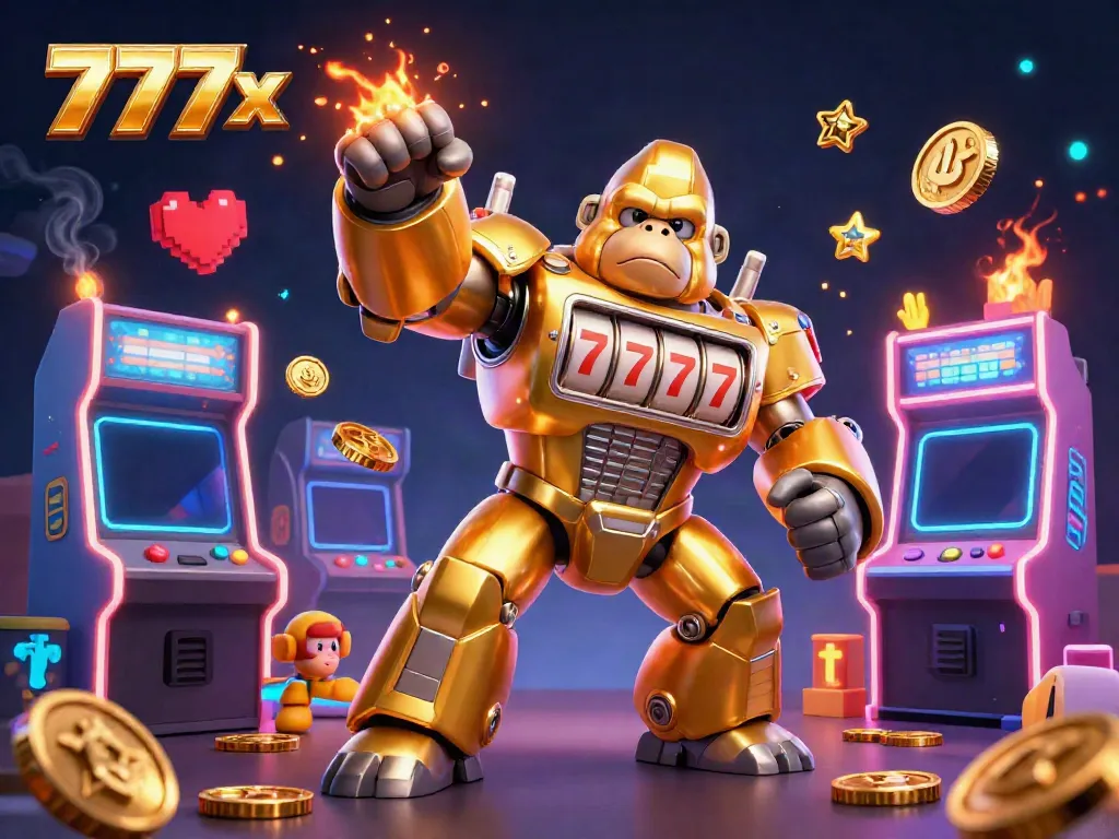 Experience thrilling gaming at 777x with a vibrant 3D casino scene showcasing exciting characters and dynamic elements.