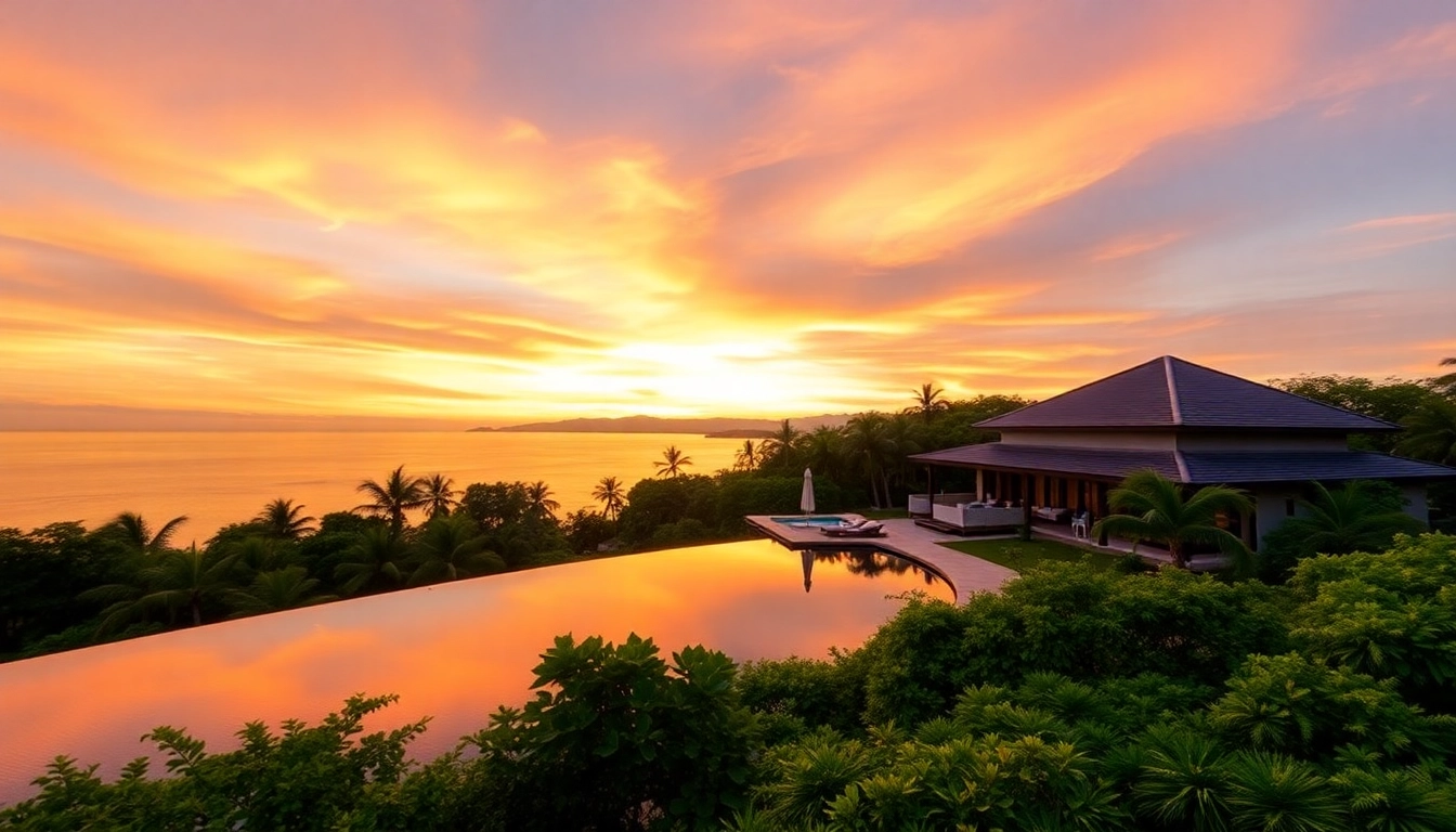 Visual of villa management in Phuket showcasing a luxury villa amidst tropical paradise.
