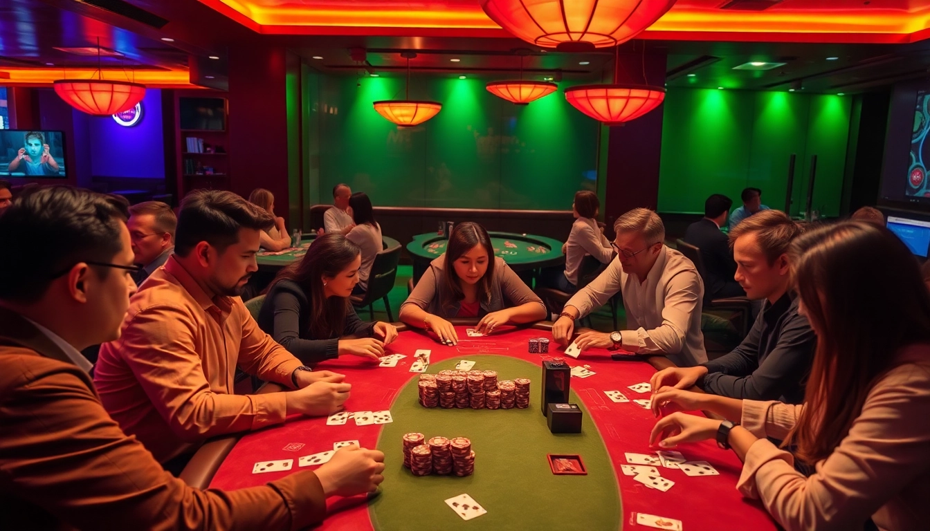 Engaging card gaming scene depicting excitement and strategy at gamebaidoithuong.trading.