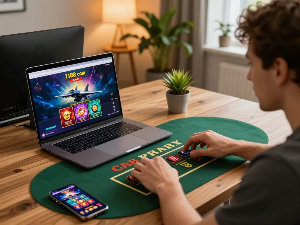 Engaging with f168 com online casino games on a laptop while enjoying home comfort.