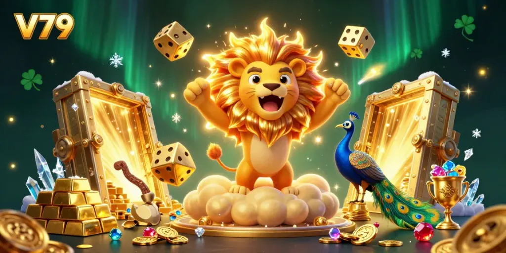 Experience the thrilling world of V79 with vivid characters and golden treasures as you play and win!
