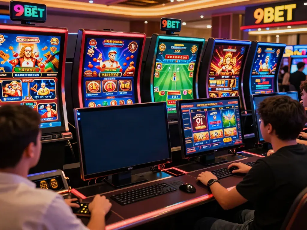 Engaged players exploring betting options at https://9bet.ru.com/ in a vibrant online gambling environment.
