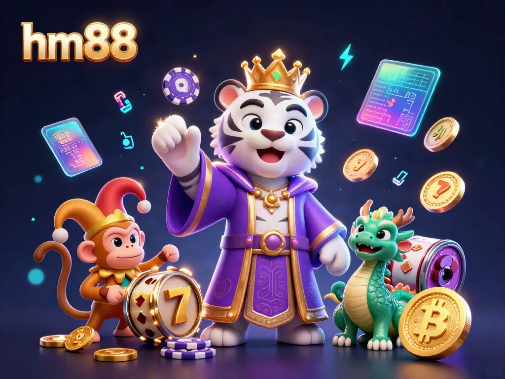 Engage with hm88's vibrant casino world featuring dynamic characters, lively gaming elements, and rich textures.