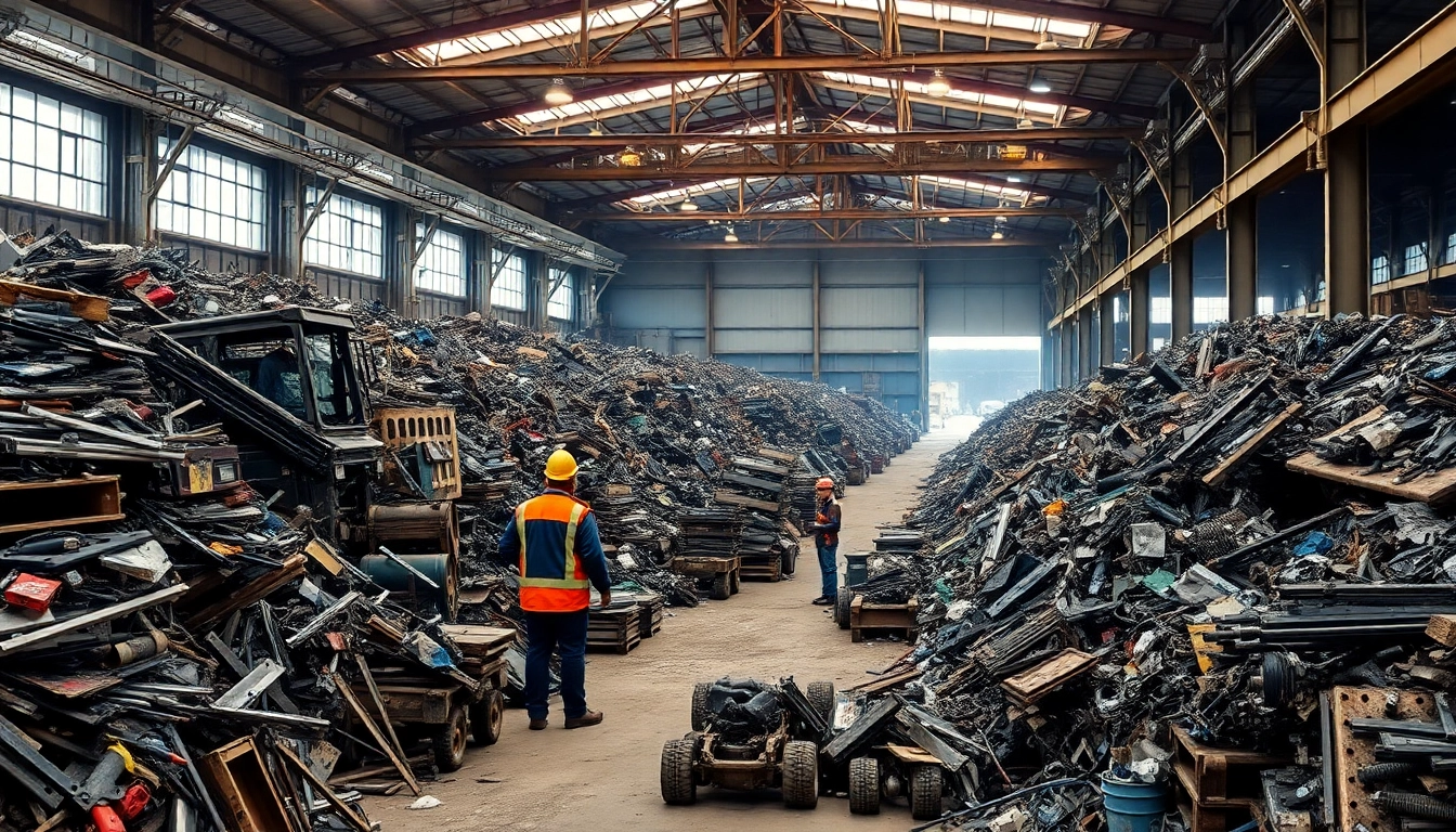 Schrotthändler Wuppertal efficiently sorting various scrap metal types for recycling.