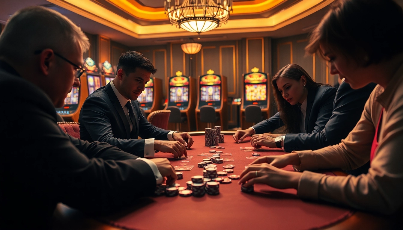 Engage in high-stakes poker at a luxurious table, showcasing intense players in a thrilling casino environment at https://rr888.video/.