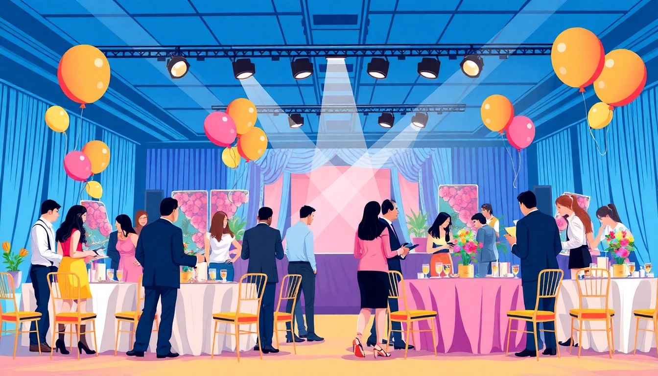 Diverse event companies birmingham team planning a vibrant corporate event setup, showcasing creativity.