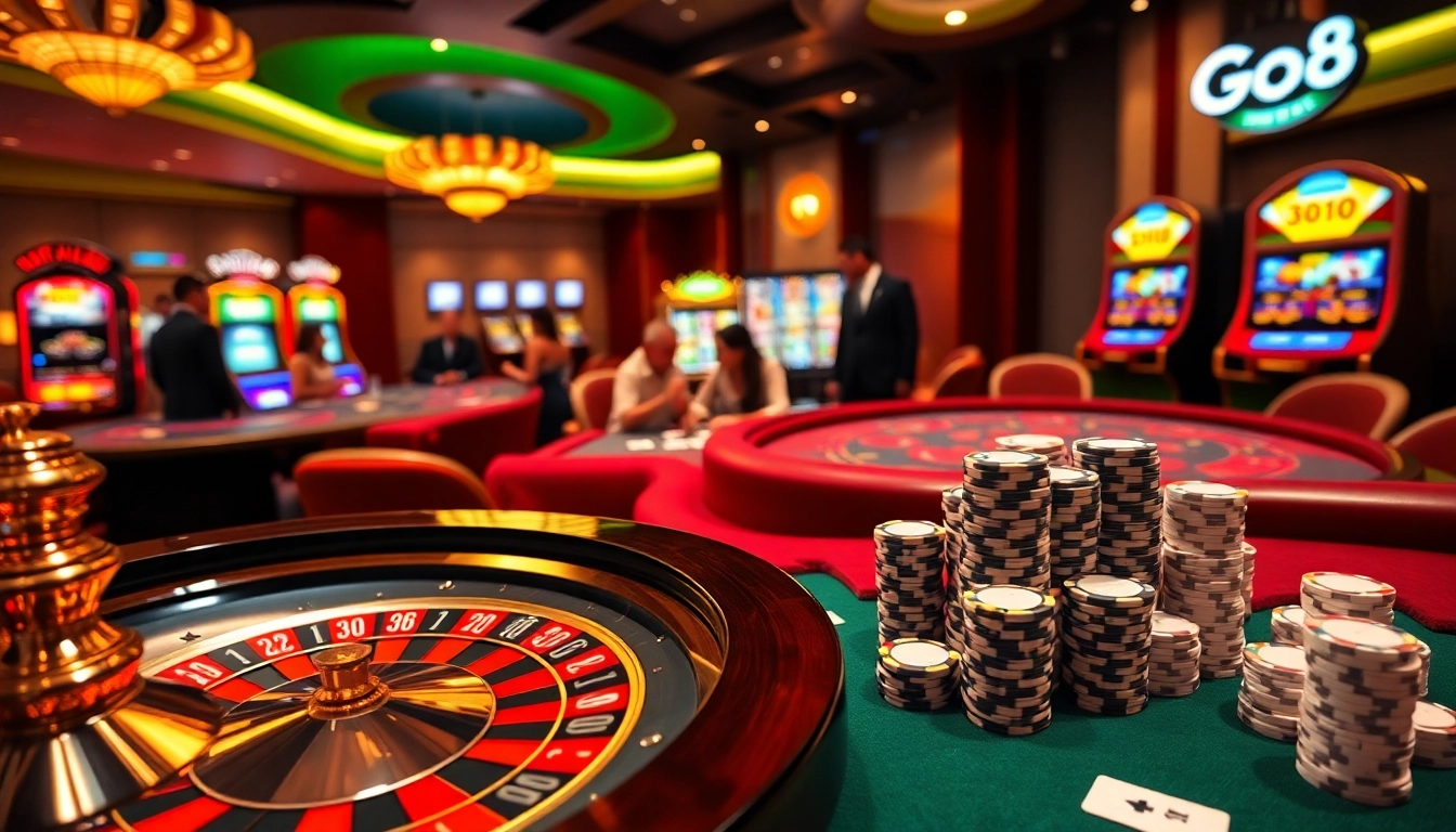 Experience thrilling gameplay at Go8 Casino with vibrant slot machines and professional tables.