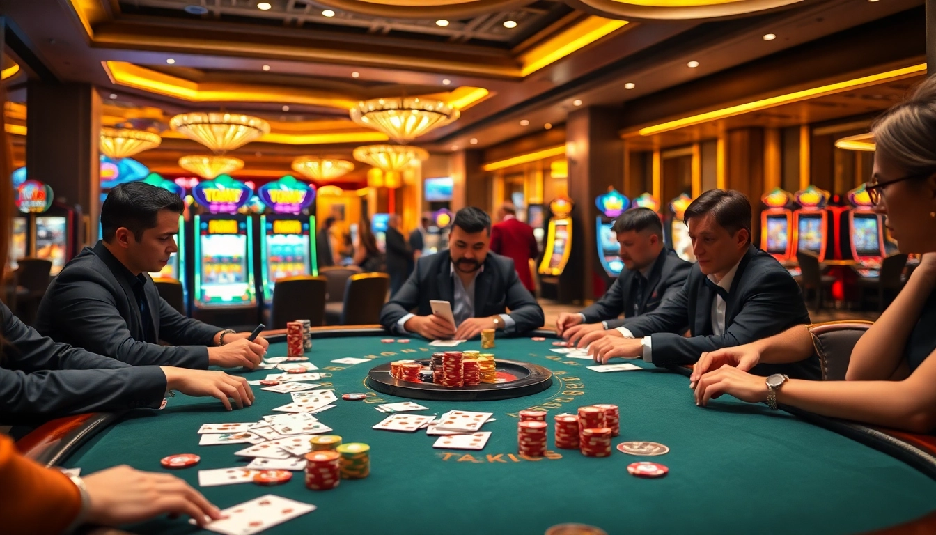 Experience thrilling high-stakes poker at https://kjc.marketing/, featuring luxurious gaming tables and vibrant chips.