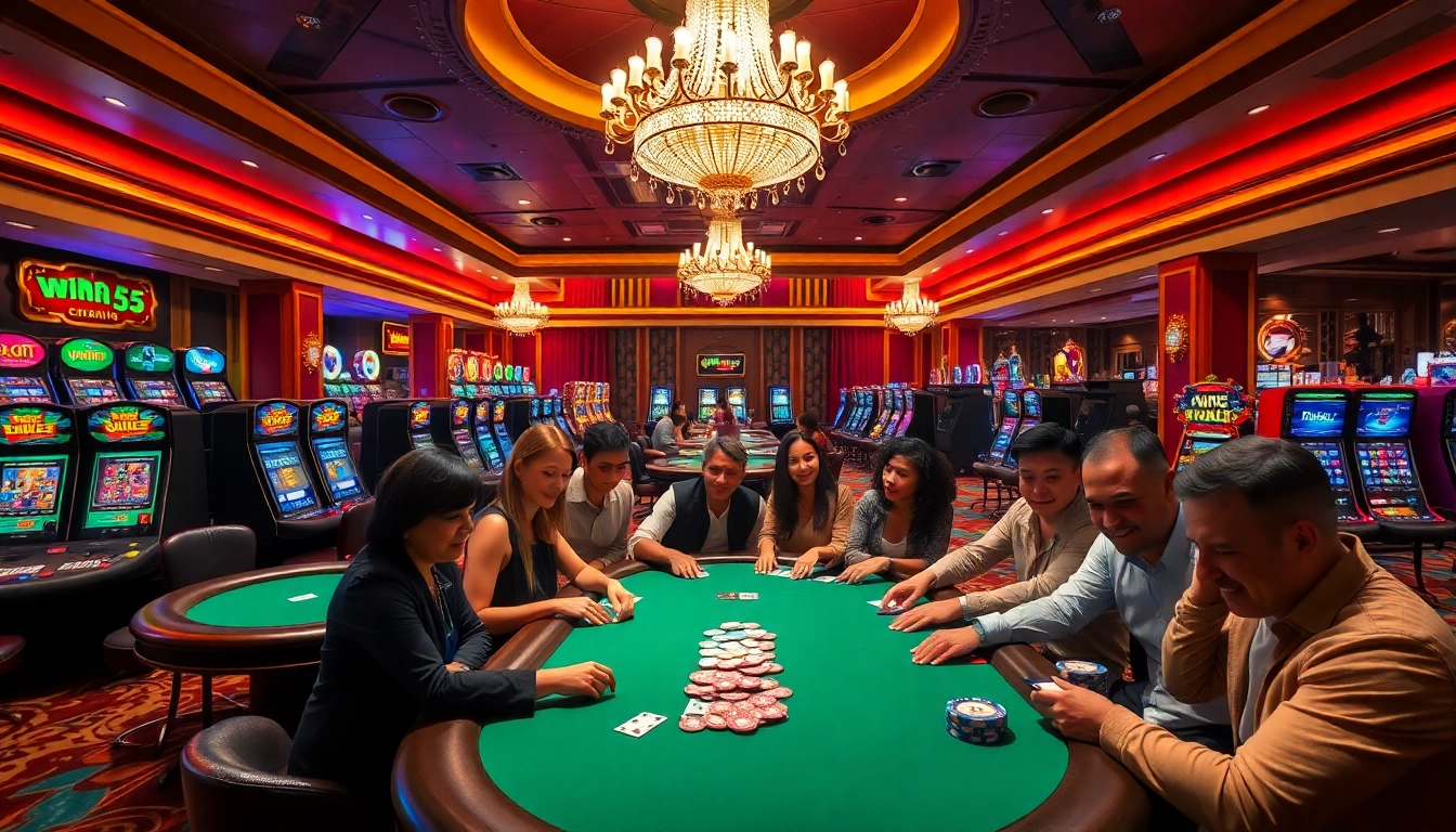Experience thrilling gameplay at win55 casino with vibrant tables and excited players.
