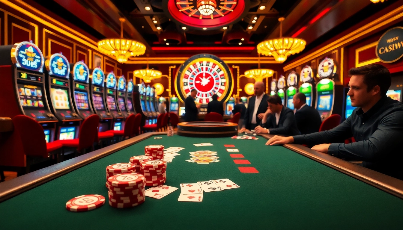 Engaging scene of luxurious casino gambling with s8 poker table and high-stakes excitement.