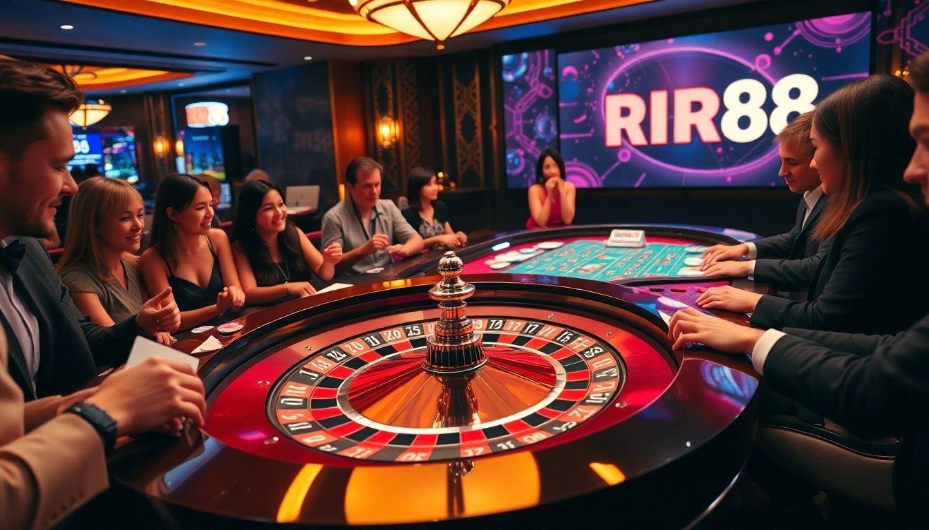 Exciting roulette action at https://rr88csn.com/ casino featuring vibrant chips and players enjoying the game.