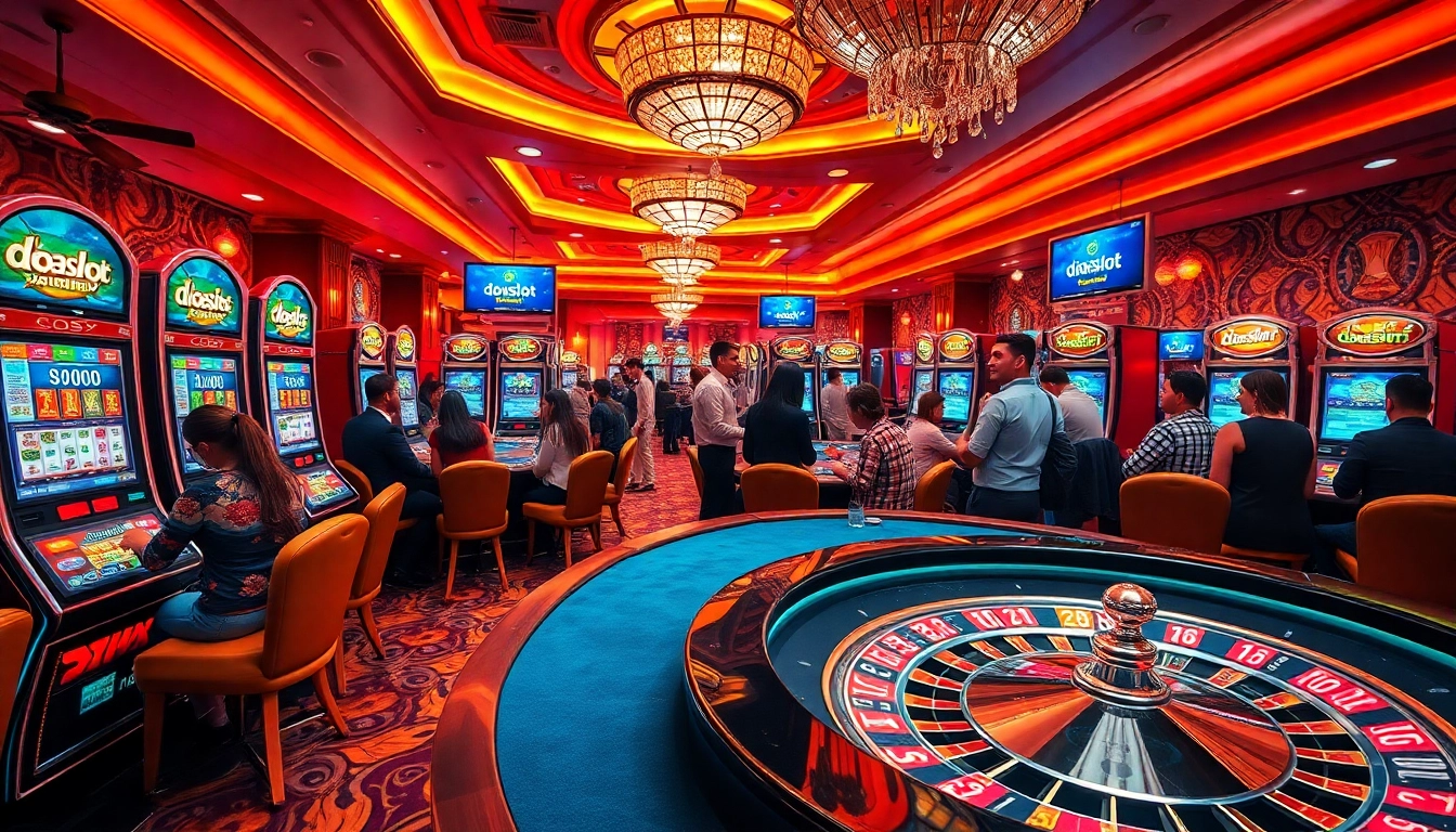 Experience the excitement of the casino with doaslot login showcased as players engage in thrilling games.