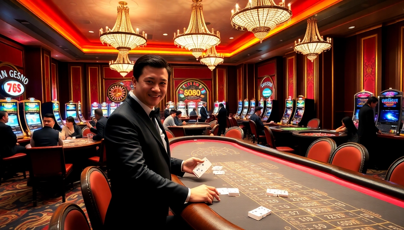 Players enjoying diverse games at https://xx88.promo/ in a luxurious casino setting.