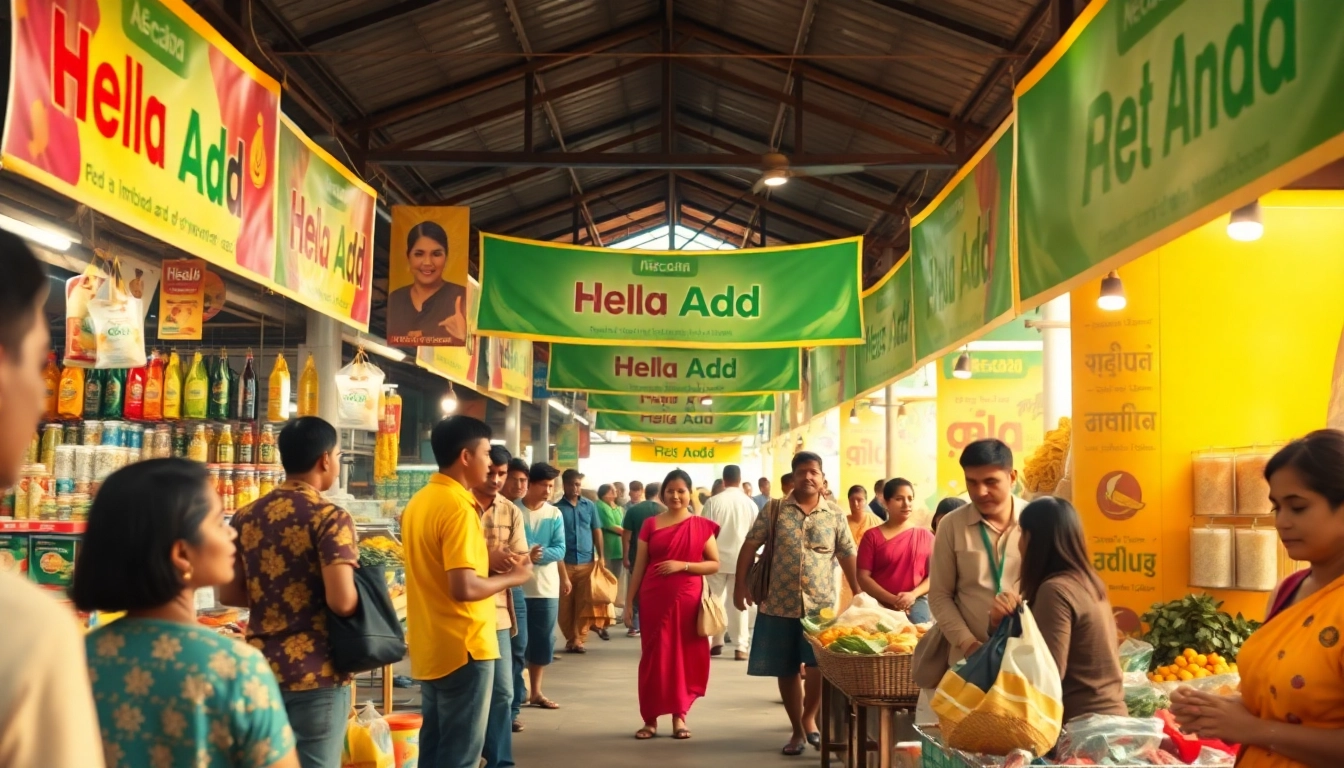 Vibrant marketplace scene showcasing Hela Add in Sri Lanka