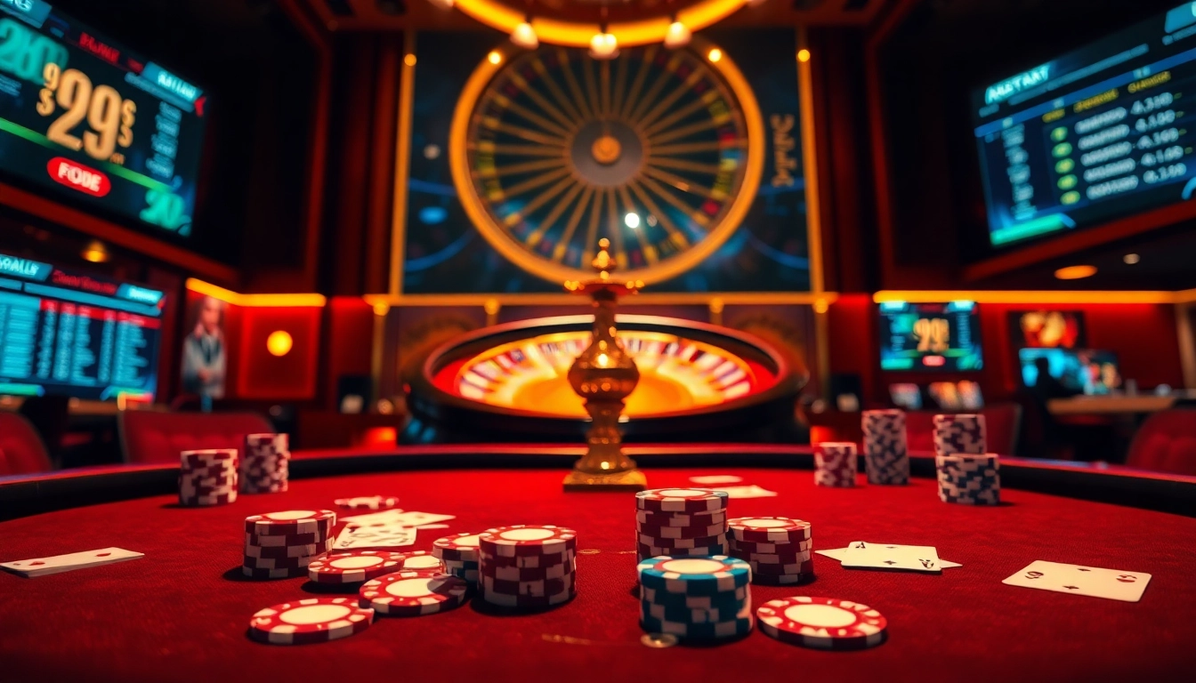 Experience the excitement of 99OK COM casino games with vibrant poker chips and thrilling roulette.