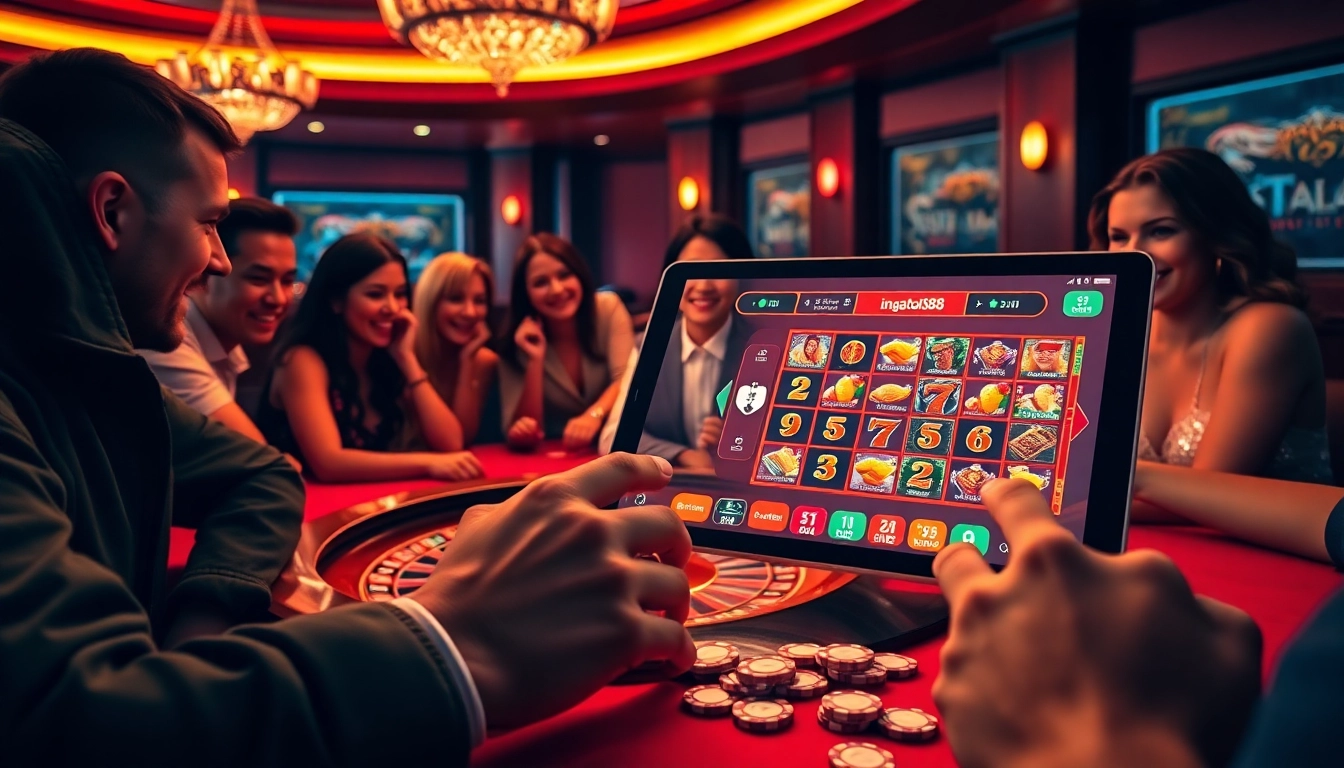 Experience the thrill of winning at ingatbola88 with an exciting casino scene featuring roulette and online gambling.
