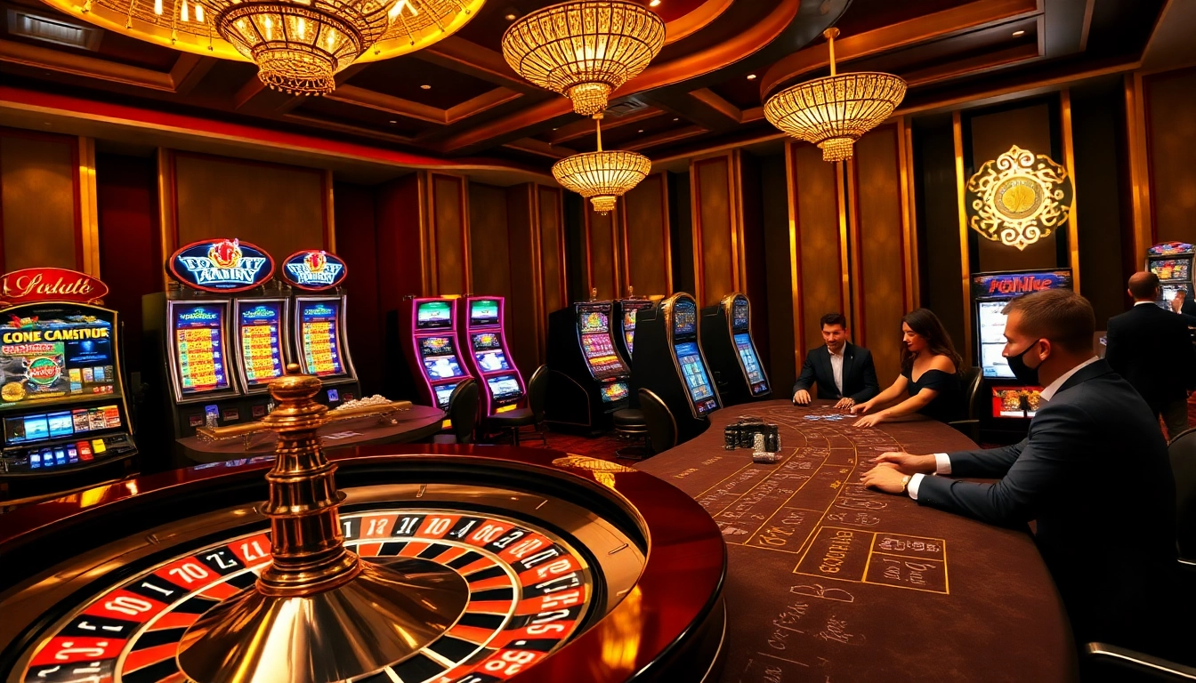 Experience the thrill of gambling at https://king88b.us.com/ with vibrant casino visuals featuring roulette, slots, and poker.