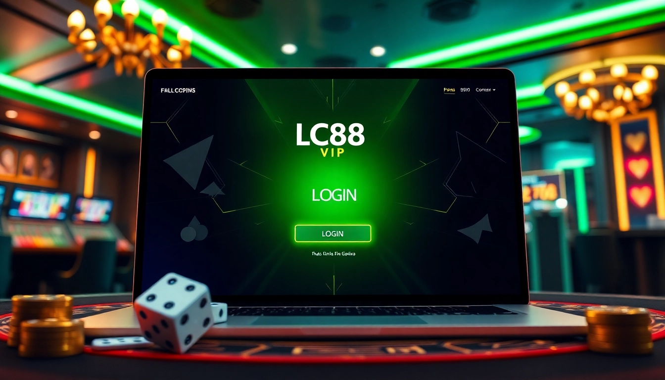 Experience the LC88 Vip platform with a luxurious online gambling interface.