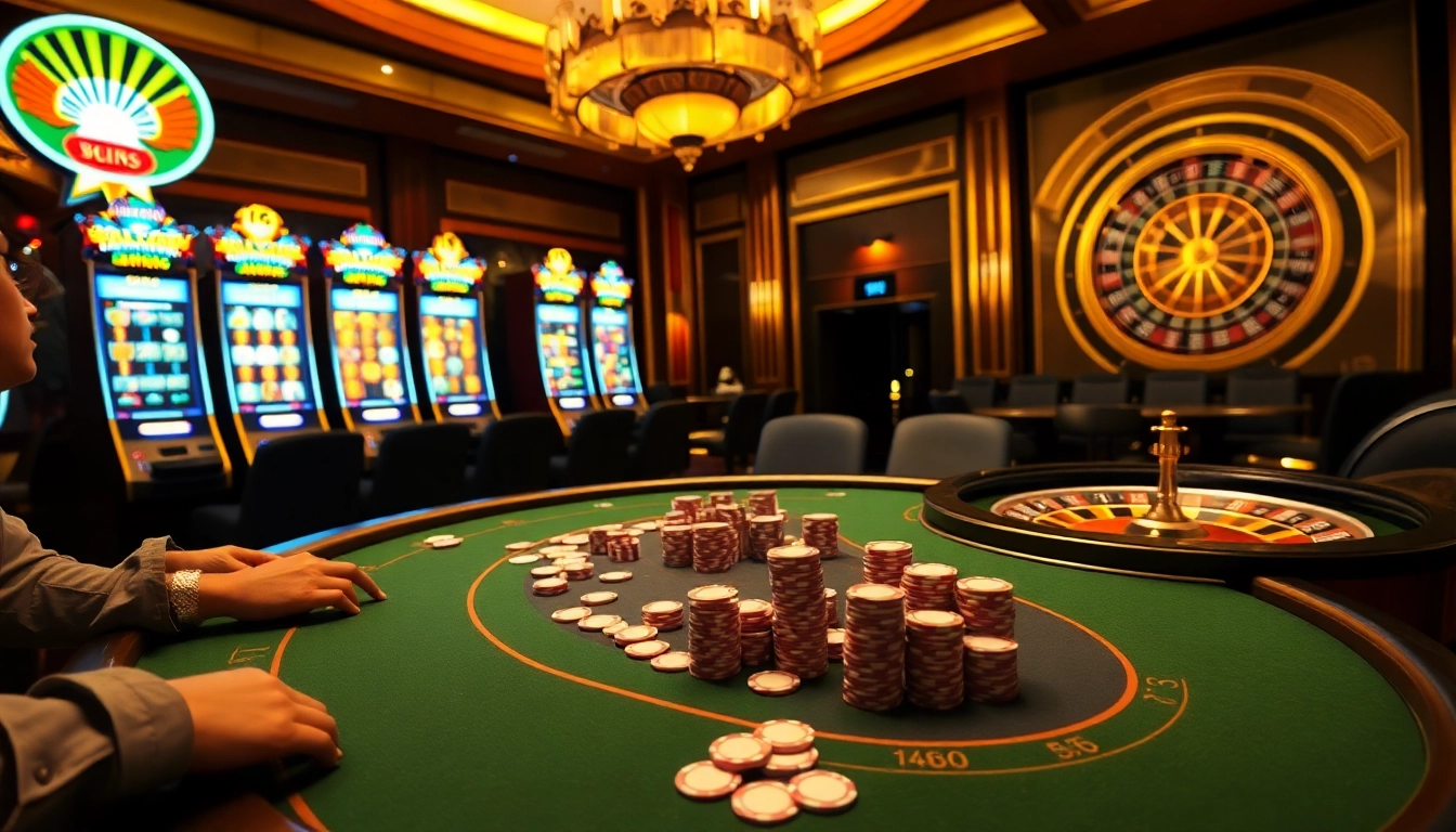 Experience the excitement of vn88 with players engaged in high-stakes poker at a vibrant casino table.