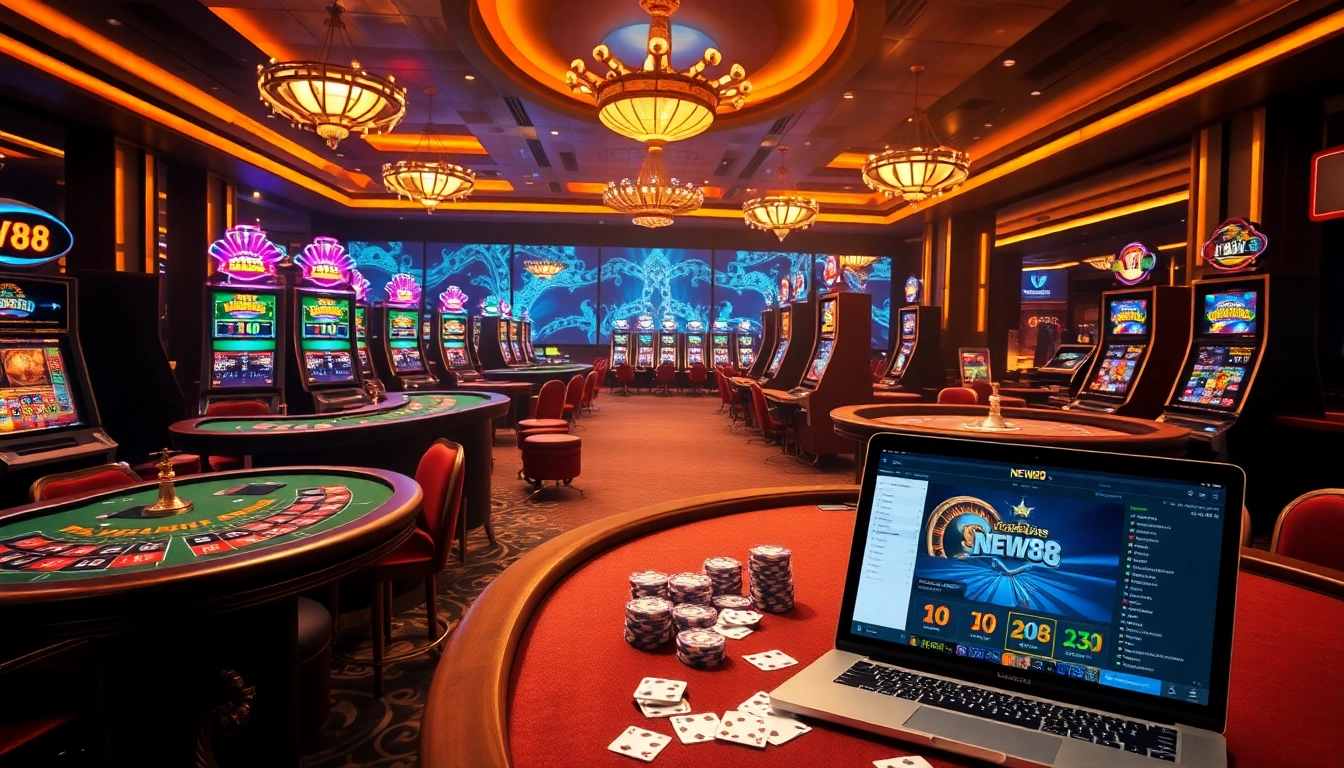 Experience the thrill of gambling at new88 with luxurious casino tables and exciting games.
