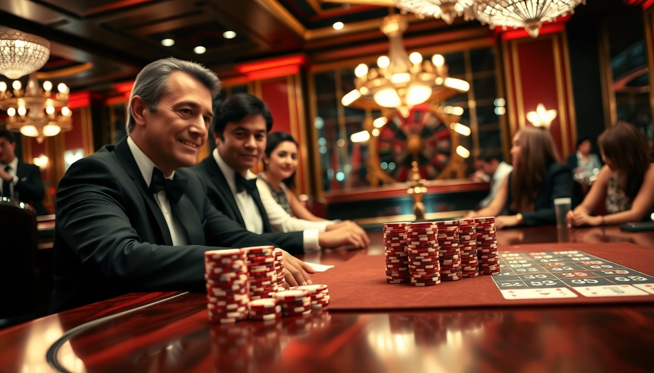 Engaging poker game scene at say88, featuring focused players and a professional dealer.