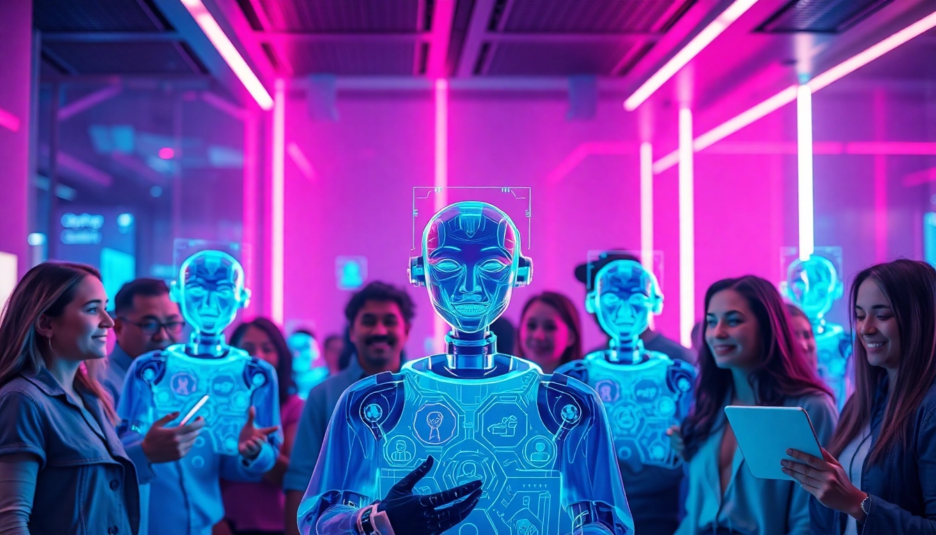 Experience engaging interactions with spicy ai chatbots in a modern, vibrant setting.