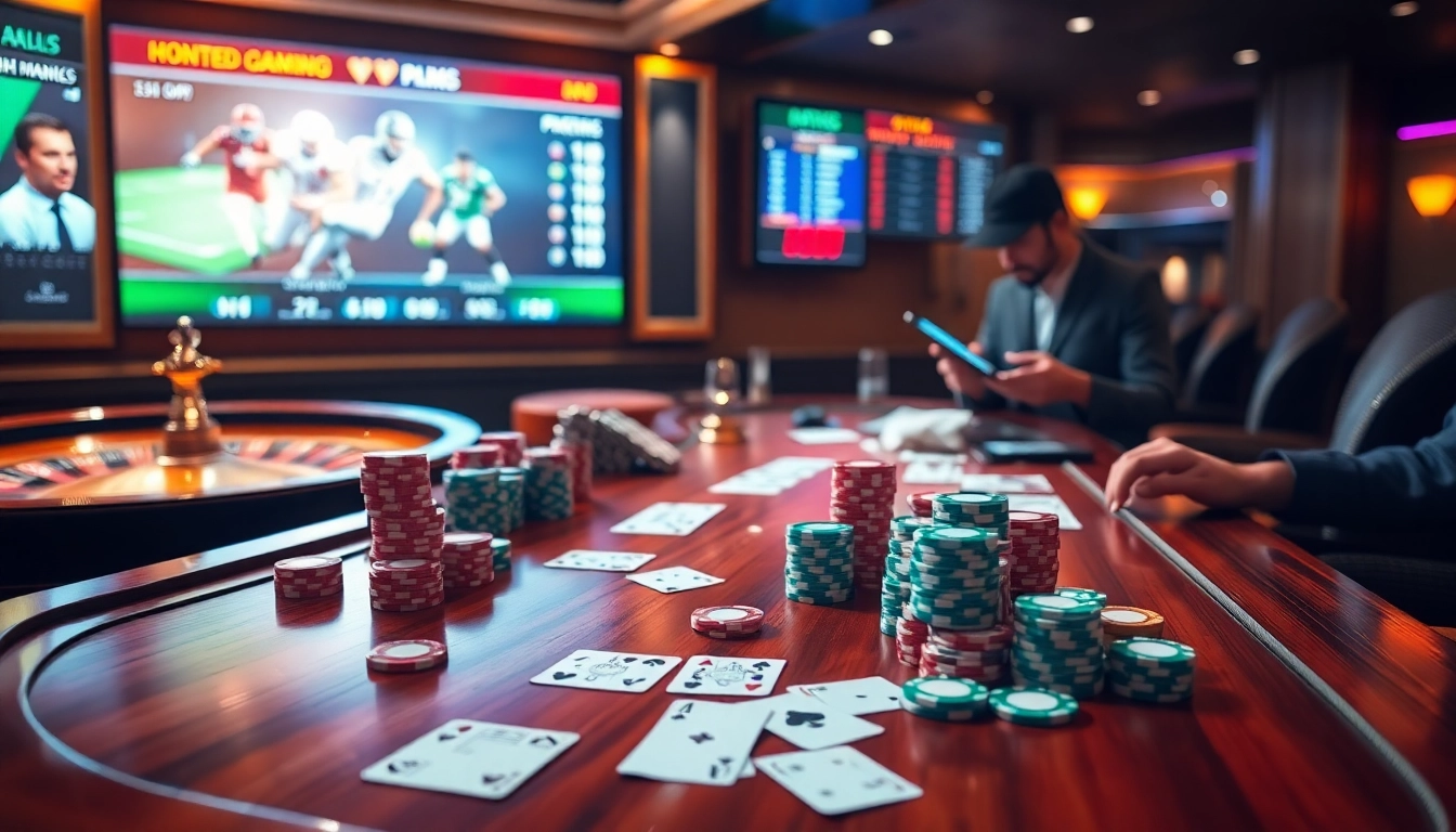 Tỷ lệ kèo nhà cái showcased on a vibrant betting table in a luxury casino setting.