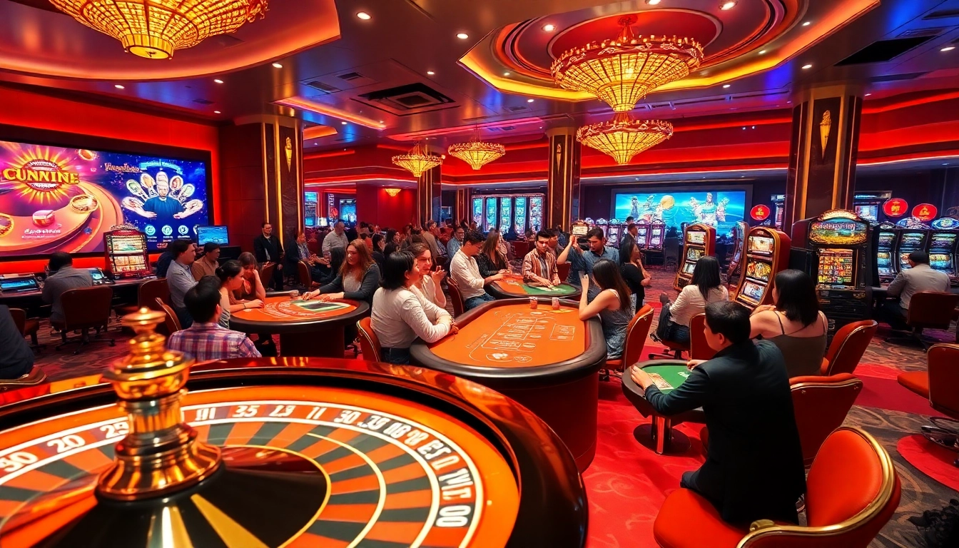 Experience the thrill of games at nhà cái dh88 with vibrant casino tables and enthusiastic players.