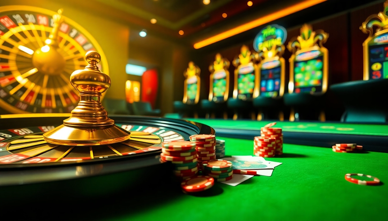 Experience the excitement of 789CLUB with a vibrant casino setting featuring slot machines and poker tables.