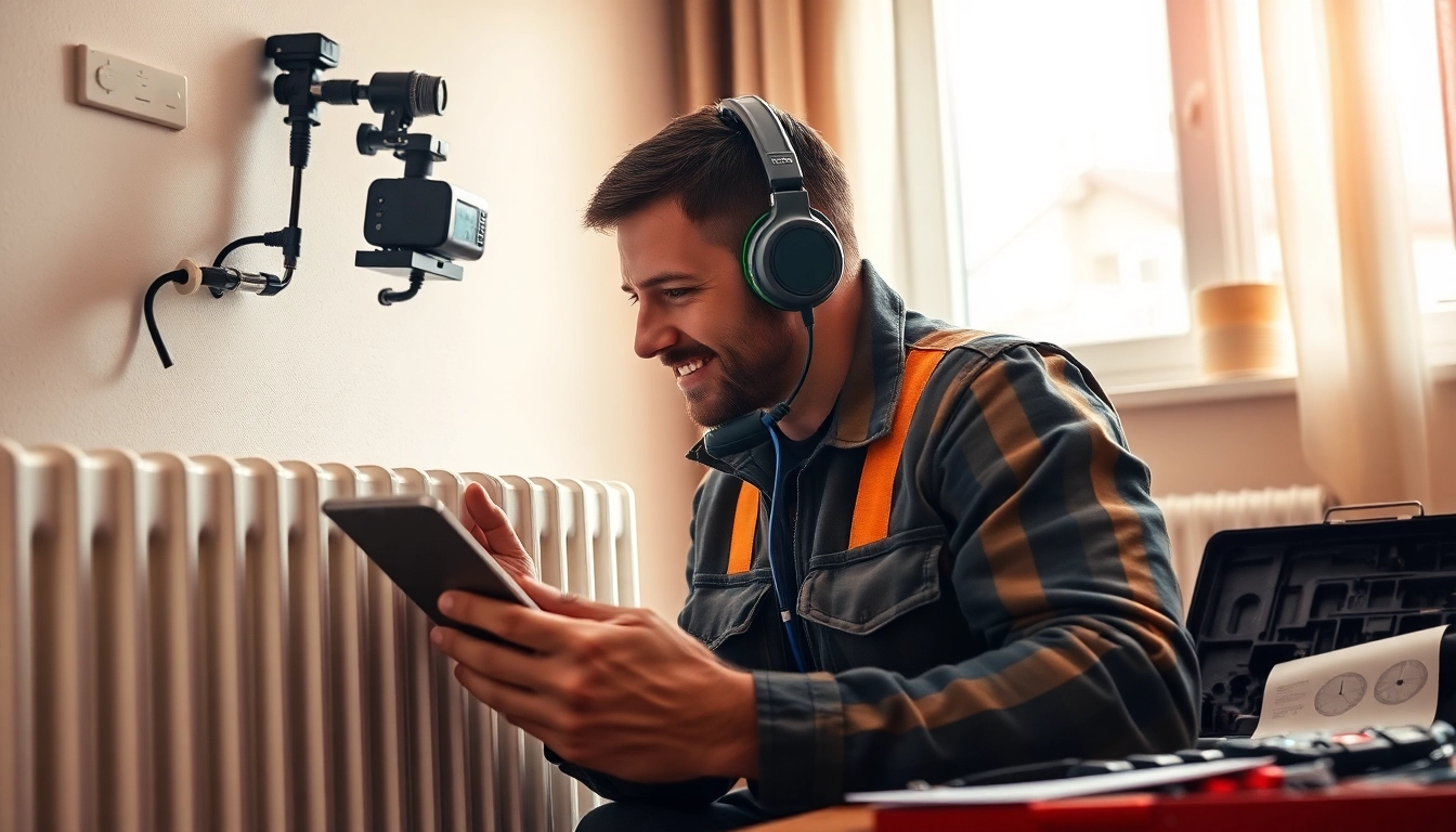 Central heating leak detection expert using thermal imaging to identify leaks in a home.