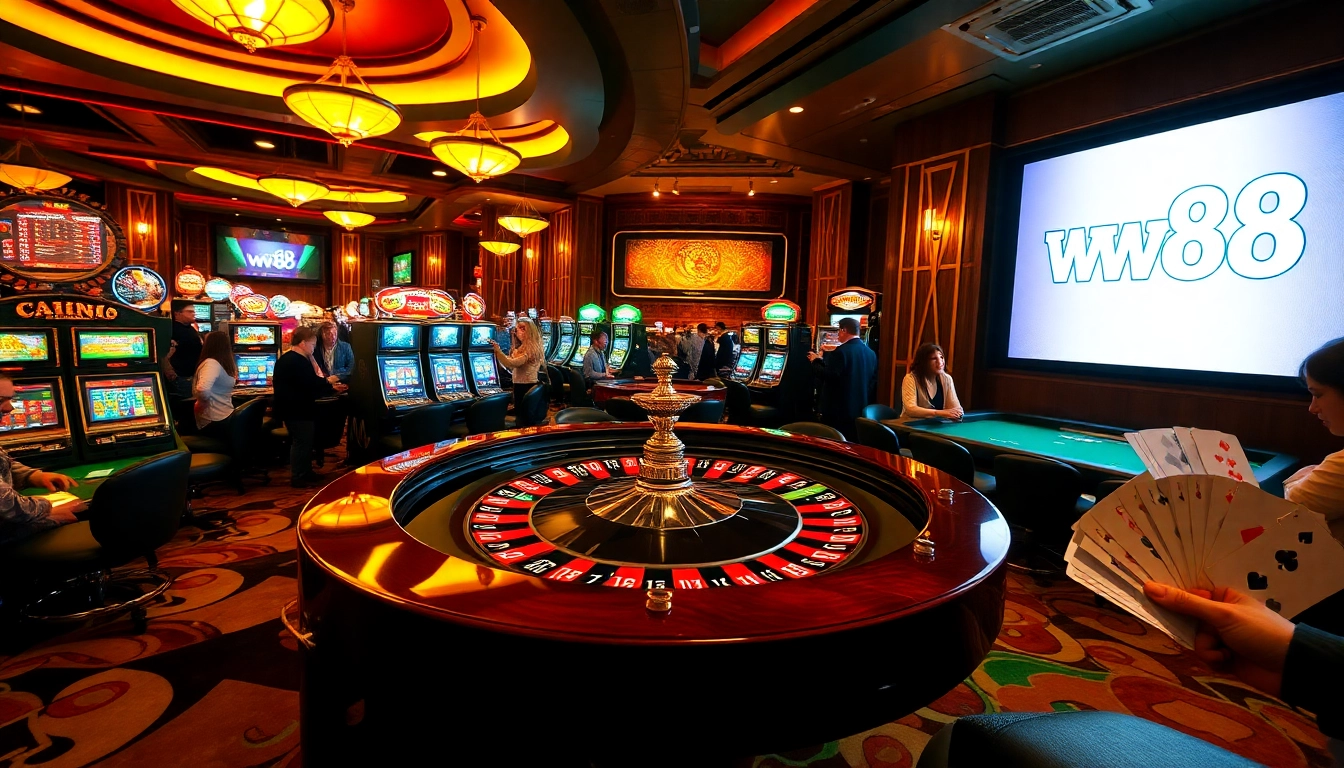 Play exciting casino games at ww88, featuring roulette, slots, and poker in a luxurious atmosphere.