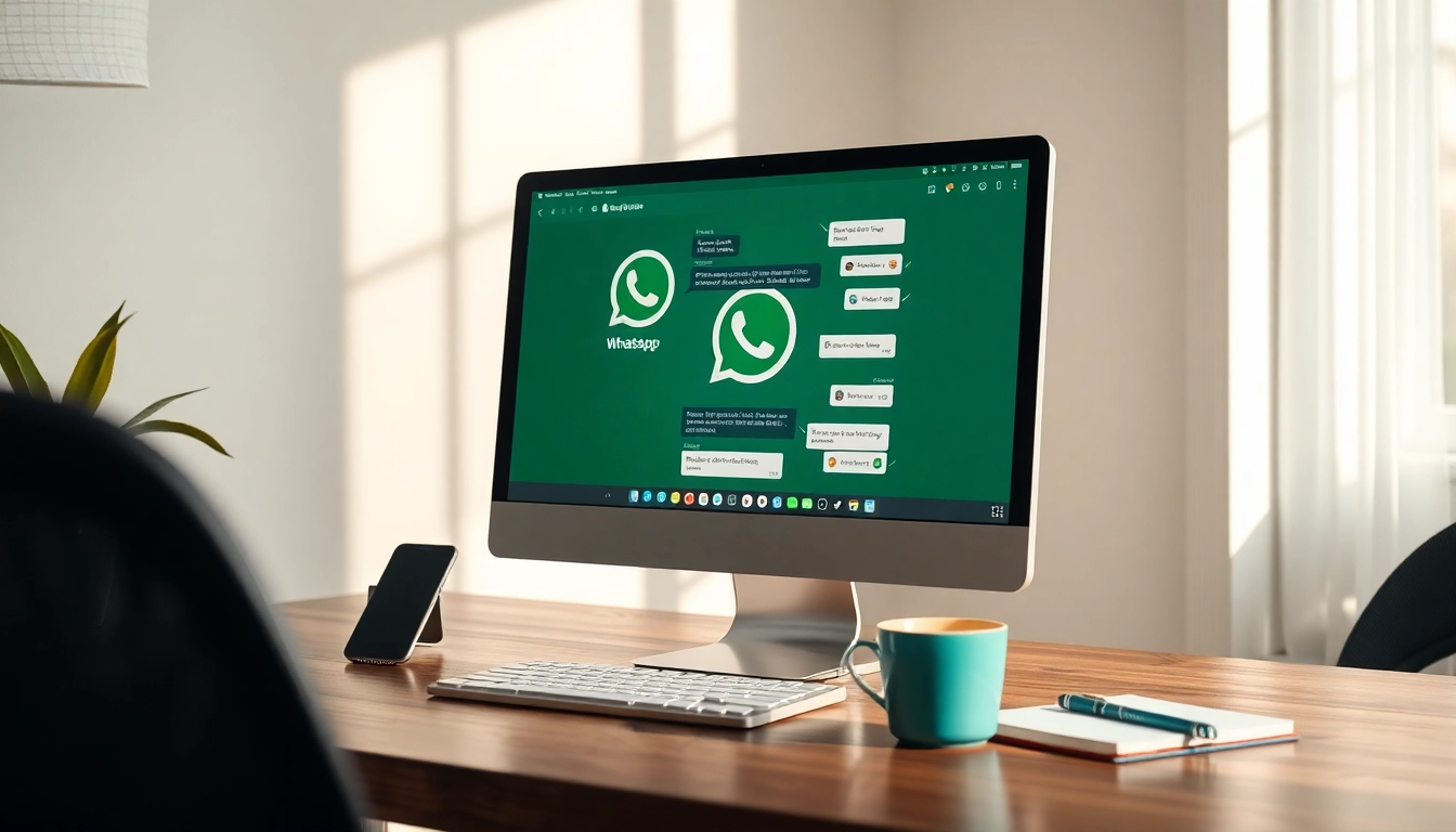 桌面端的 WhatsApp网页版，展示消息传递与高效工作场景。