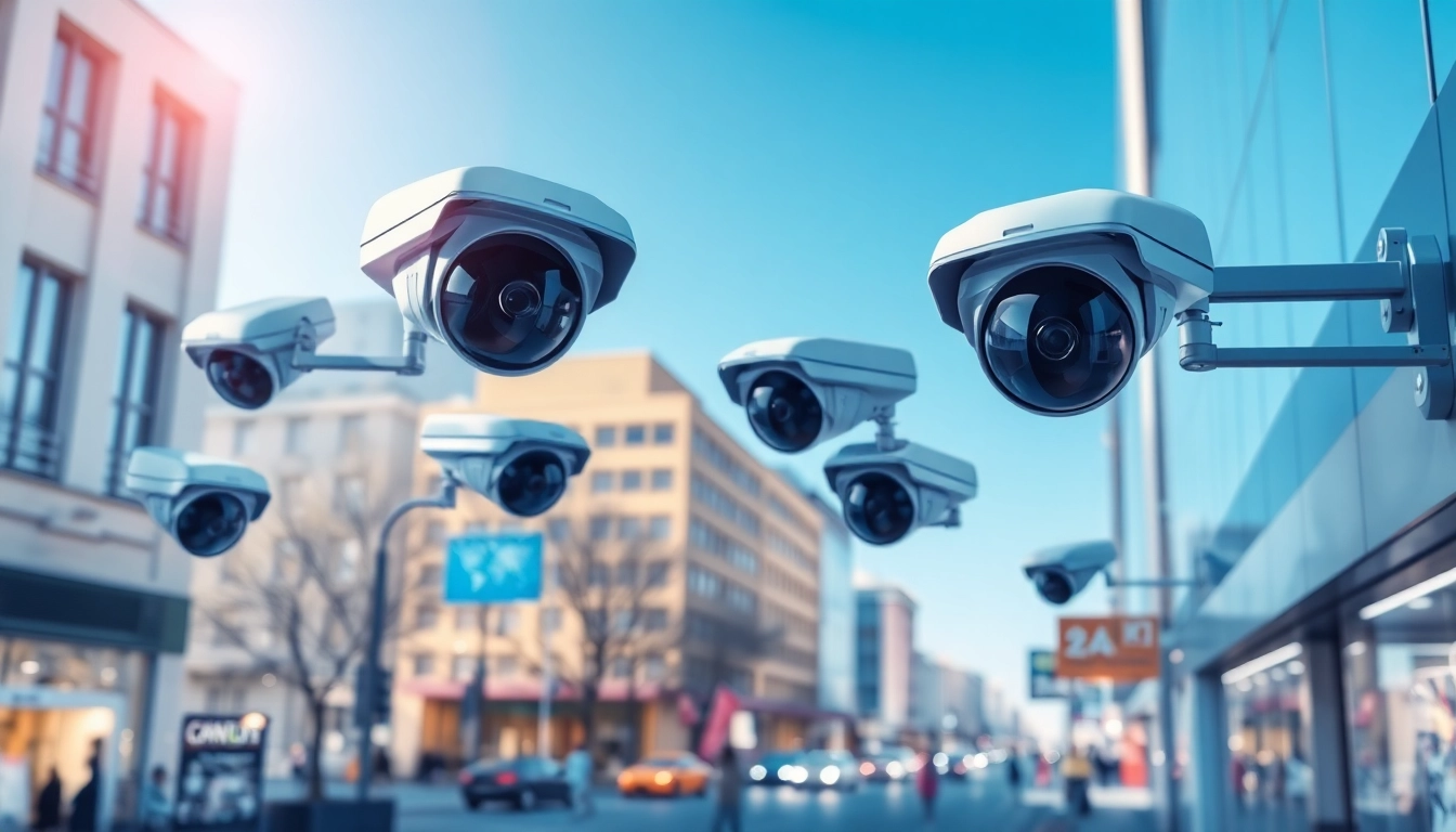 CCTV analytics demonstrating advanced security technology in a vibrant urban landscape.