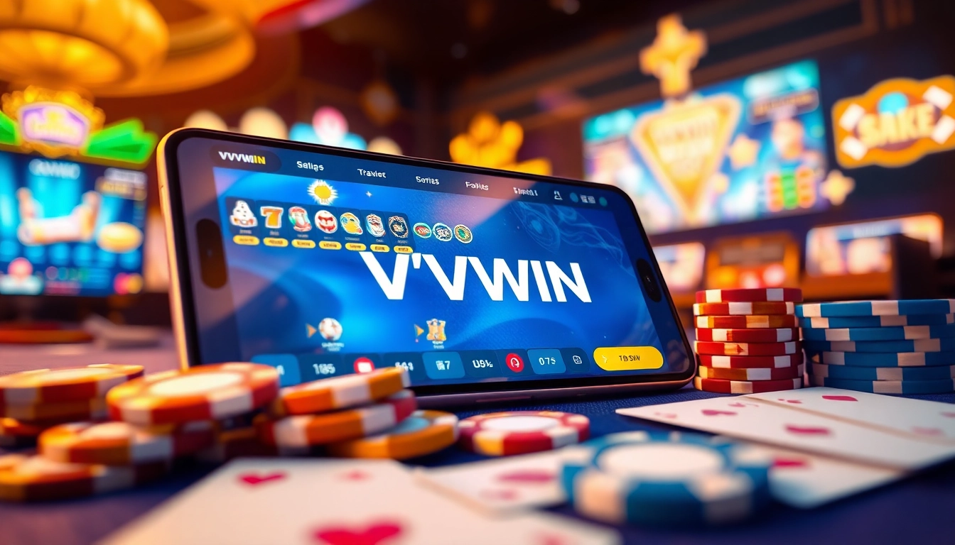 Exciting online gaming environment featuring vvvwin88.live app on a smartphone.