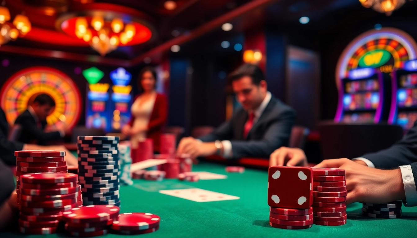 Engage with high-stakes poker at 98win3h.blog, showcasing intense gameplay with chips and dice.