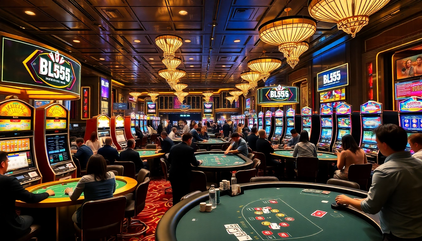 Experience the thrill of BL555 casino action with vibrant tables and excited players.
