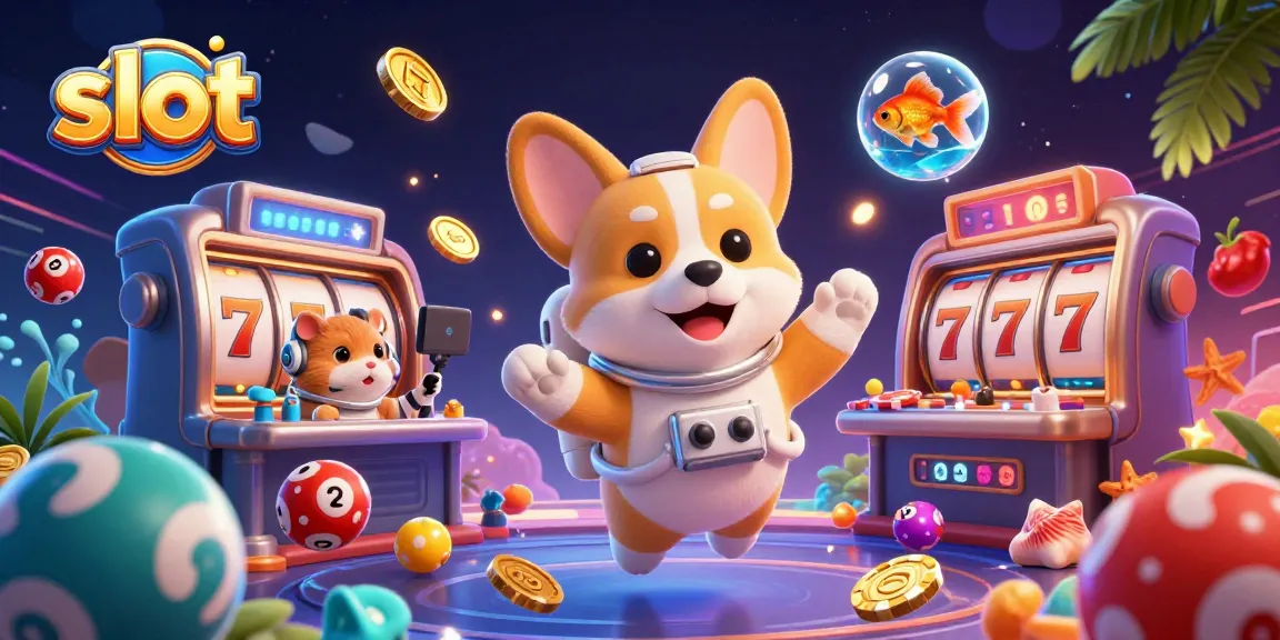Engage with thrilling jackpot slots while floating in a cosmic casino scene filled with excitement.